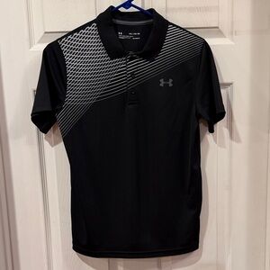 Under Armour Youth XL Black and White Polo Shirt